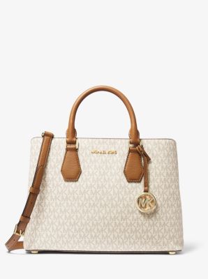 Camille Large Logo and Leather Satchel | Michael Kors