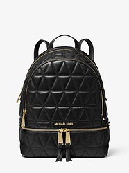 Rhea Medium Quilted Leather Backpack - BLACK - 30F9GEZB2L