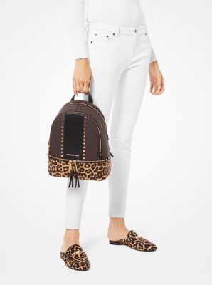 Michael kors best sale rhea leopard backpack