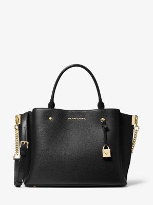 Arielle Large Pebbled Leather Satchel 