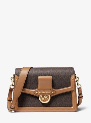 Jessie Medium Logo and Leather Shoulder Bag Michael Kors