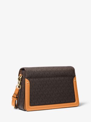 Michael kors jessie medium logo and leather shoulder bag sale