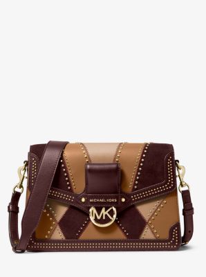 Jessie Large Suede and Leather Patchwork Shoulder Bag | Michael Kors