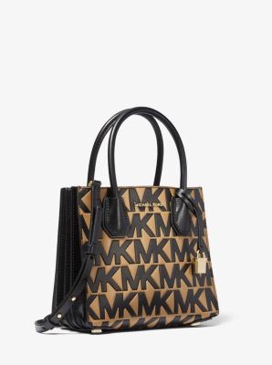 Michael Kors Mercer Medium Logo and Leather Accordion Crossbody Bag