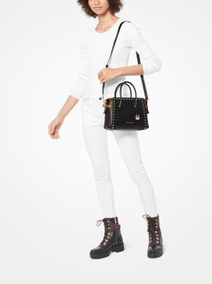 Mercer medium studded cheap leather belted satchel