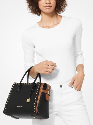 Michael Kors Mercer Medium Logo Belted Satchel