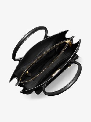 Michael Kors Mercer Large Black Pebbled Leather Convertible Tote Shoulder  Bag
