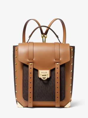 Manhattan Medium Logo and Leather Backpack | Michael Kors