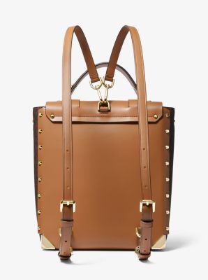 Manhattan Medium Logo and Leather Backpack