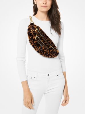 Medium Logo-Print Faux Fur Belt Bag image number 3