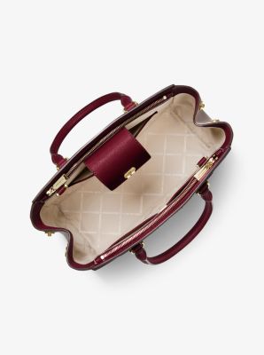 Park Large Two-Tone Saffiano Leather Satchel