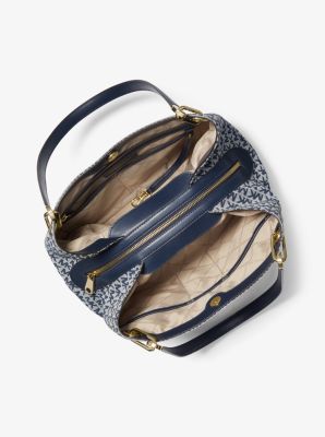 Raven Large Logo Jacquard Shoulder Bag