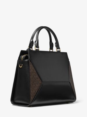 Prism Large Animal-Print Calf Hair and Leather Satchel