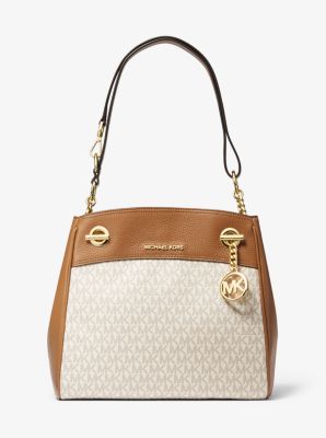 Jet Set Legacy Medium Logo and Leather Chain Shoulder Bag