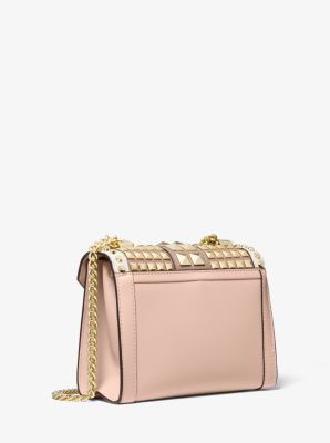 Michael Kors Whitney Large Studded Tri-color Saffiano Leather Convertible  Shoulder Bag In Pink