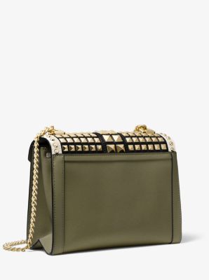 ☂️🍄Michael Kors Whitney[Small] Studded Tri-Color Saffiano Shoulder  Bag👍👍👍👍