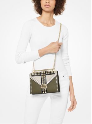 Michael Kors Ava Studded Saffiano Leather Crossbody