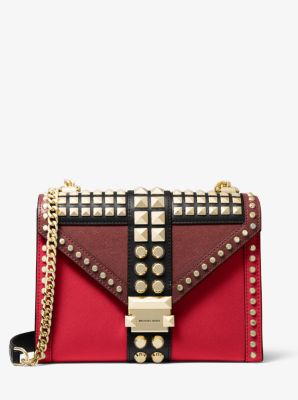Whitney Large Studded Saffiano Leather Convertible Shoulder Bag | Michael Kors