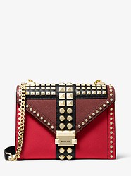 Whitney Large Studded Saffiano Leather Convertible Shoulder Bag - BRT RED MLTI - 30F9GWHL3T