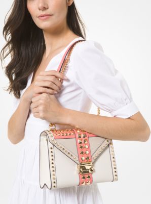 whitney large studded leather convertible shoulder bag