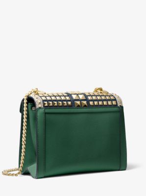 whitney large studded leather shoulder bag
