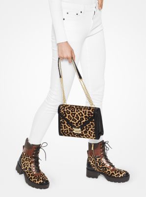 Whitney Large Leopard Calf Hair Convertible Shoulder Bag Michael Kors