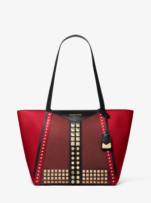 michael kors red studded bag