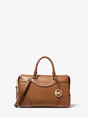greta large pebbled leather satchel