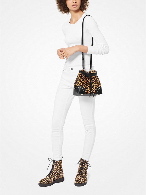 Mercer Gallery Small Leopard Calf Hair Shoulder Bag