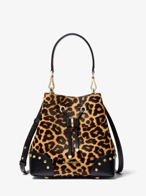 Mercer Gallery Small Leopard Calf Hair Shoulder Bag | Michael Kors
