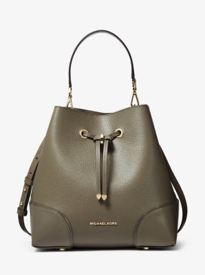 michael kors mercer gallery medium pebbled leather satchel