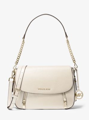 Michael Kors Beige Leather Bedford Flap Crossbody Bag