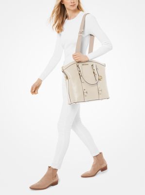 Michael+Kors+Bedford+Legacy+Medium+Duffle+Satchel+in+Lt.+Cream+