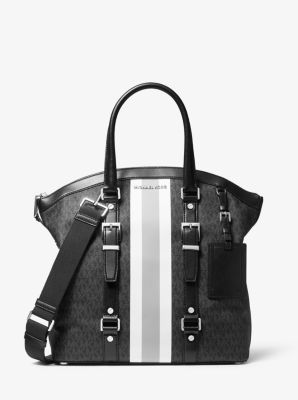 michael kors black and white tote bag