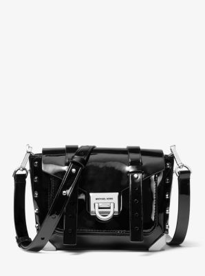 michael kors black patent leather tote