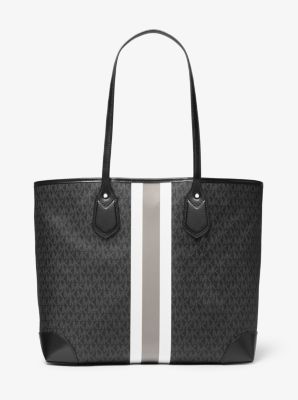 Large logo 2024 stripe tote bag