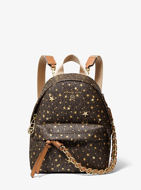 Slater Extra-Small Star Embellished Logo Convertible Backpack - BRN/GOLD - 30H0G04B0Y