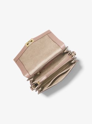 Hendrix Medium Two-Tone Leather Messenger Bag | Michael Kors