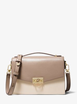 Hendrix Medium Two-Tone Leather Messenger Bag