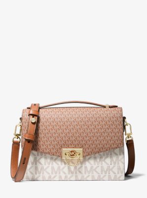 Hendrix Medium Two-Tone Logo Messenger Bag | Michael Kors