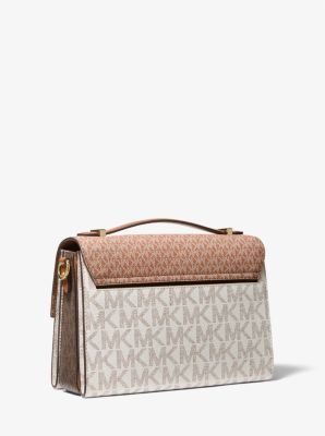 Gigi Small Empire Logo Jacquard Messenger Bag