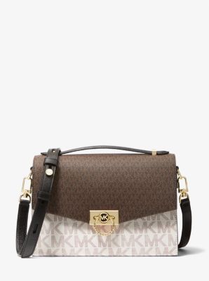 Hendrix Medium Two-Tone Logo Messenger Bag | Michael Kors