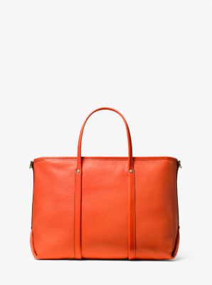 Michael Kors Beck Bright Red Large Pebble Leather Tote Bag