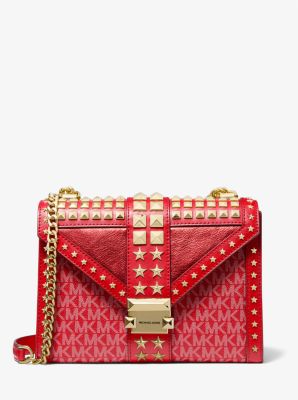 Whitney Large Star Embellished Logo and Leather Convertible Shoulder Bag | Michael  Kors