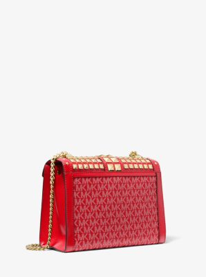 Whitney large star embellished logo and leather convertible shoulder bag sale