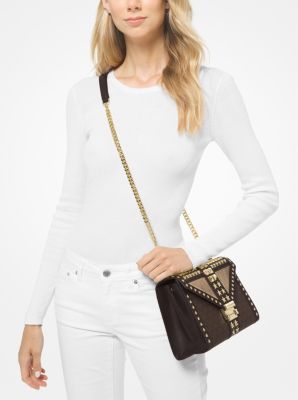 michael kors whitney large embellished leather convertible shoulder bag