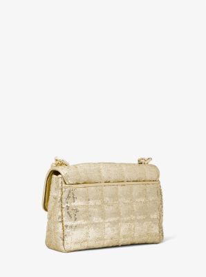 SoHo Small Metallic Sequined Quilted Shoulder Bag Michael Kors