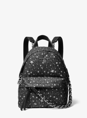 Chain-embellished Monogram Backpack In Black