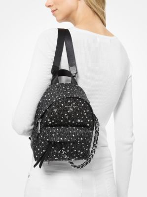 Chain-embellished Monogram Backpack In Black