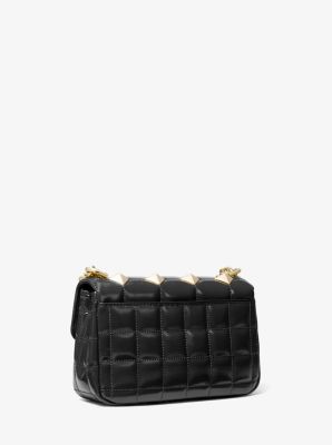 SoHo Small Studded Quilted Patent Leather Shoulder Bag